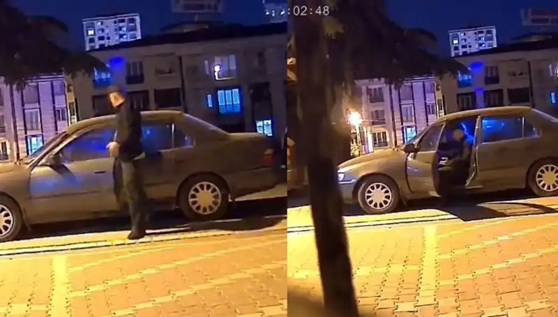 Park Halindeki Otomobili Saniyeler İçinde Çalan Hırsızlık Olayı Kameralara Yansıdı